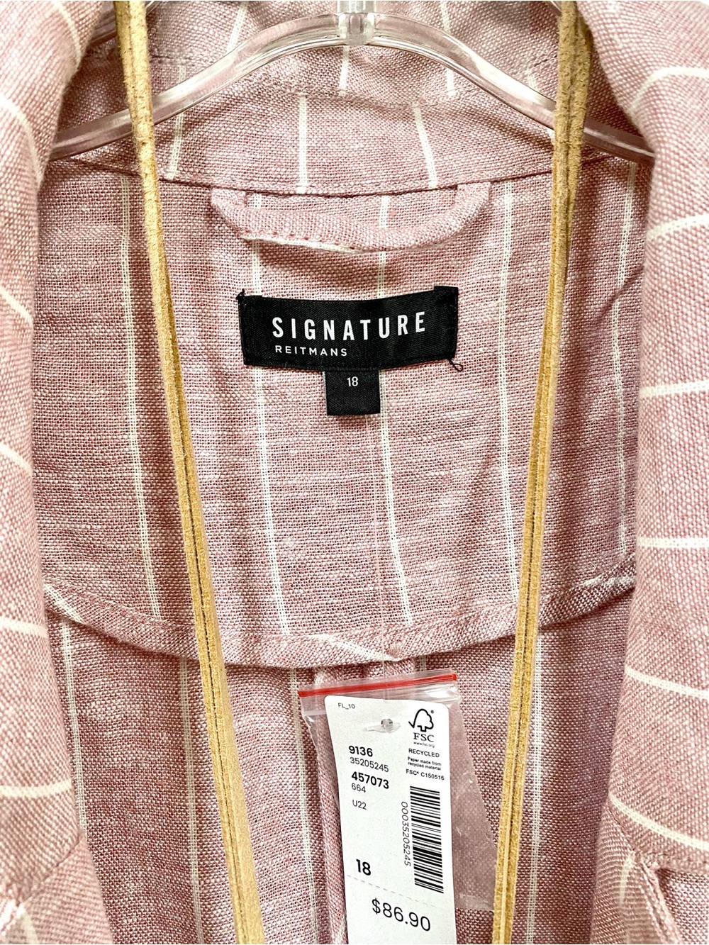 Blush LINEN boho blazer w resort vacay shabby chic summer vibe - Picture 2 of 15